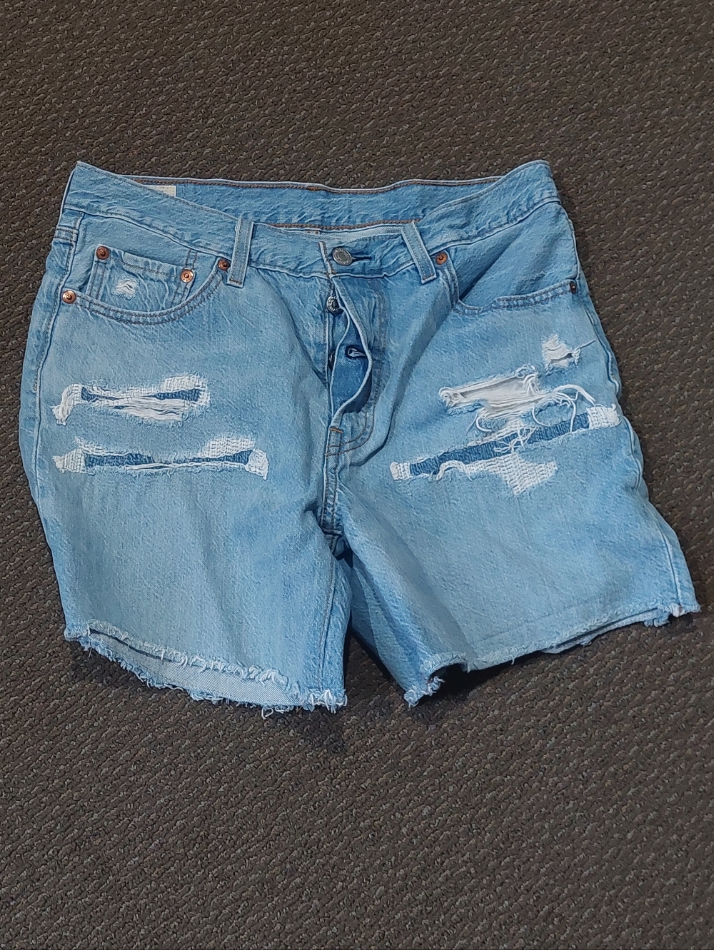 Light Blue Distressed Denim Women's Shorts